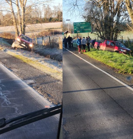 Llaman a la precaución en la conducción por presencia de escarcha en carreteras de Osorno