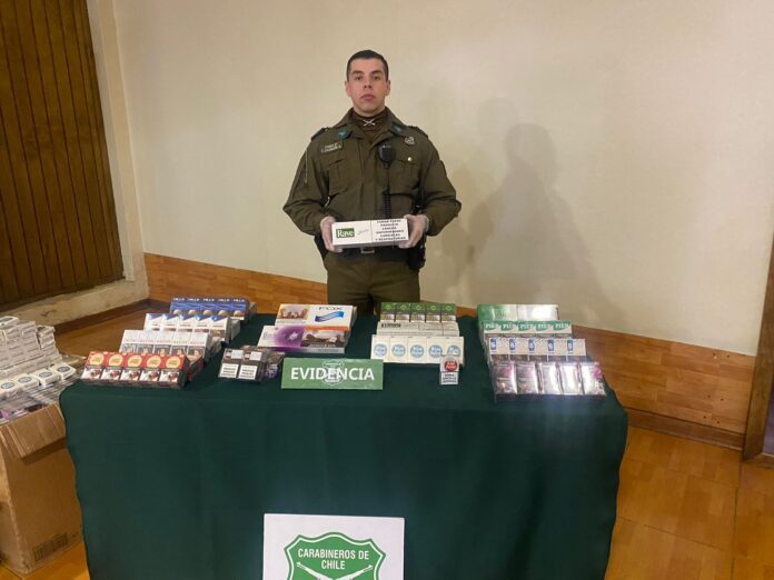 Detienen a tres sujetos por contrabando de cigarros en populoso sector osornino
