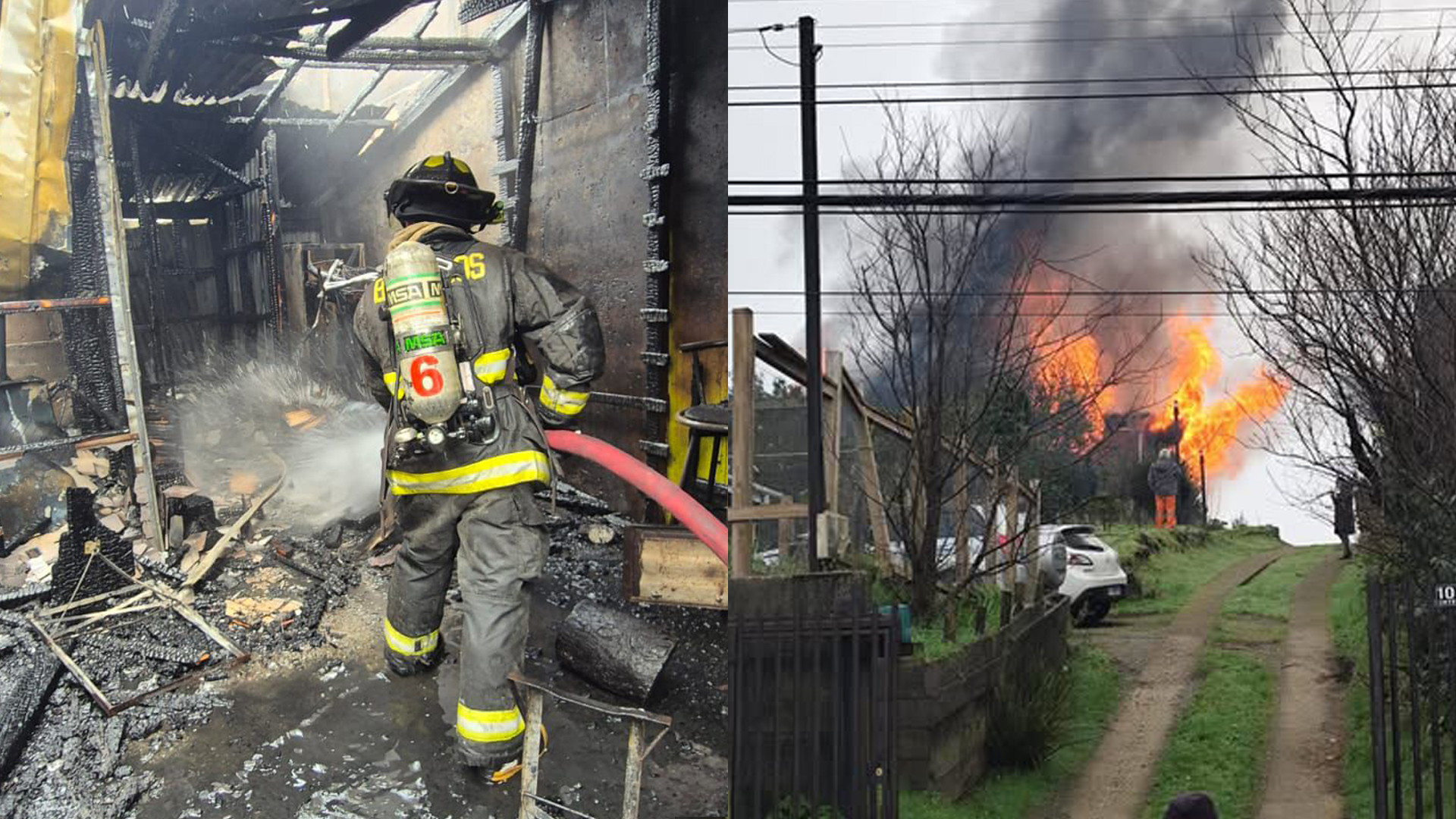 Incendios devoran viviendas en Ancud y Castro: Dos casas destruidas y cuatro damnificados en menos de 48 horas
