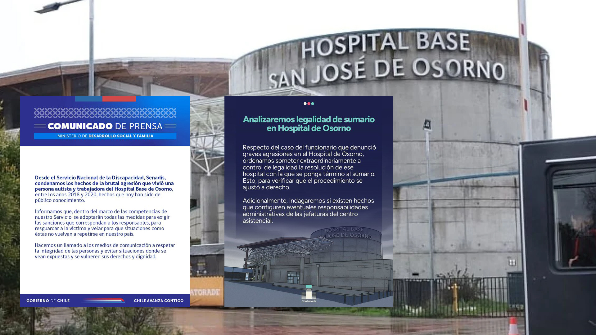 Senadis repudia agresión contra trabajador autista en Hospital de Osorno. Contraloría ordena revisión extraordinaria