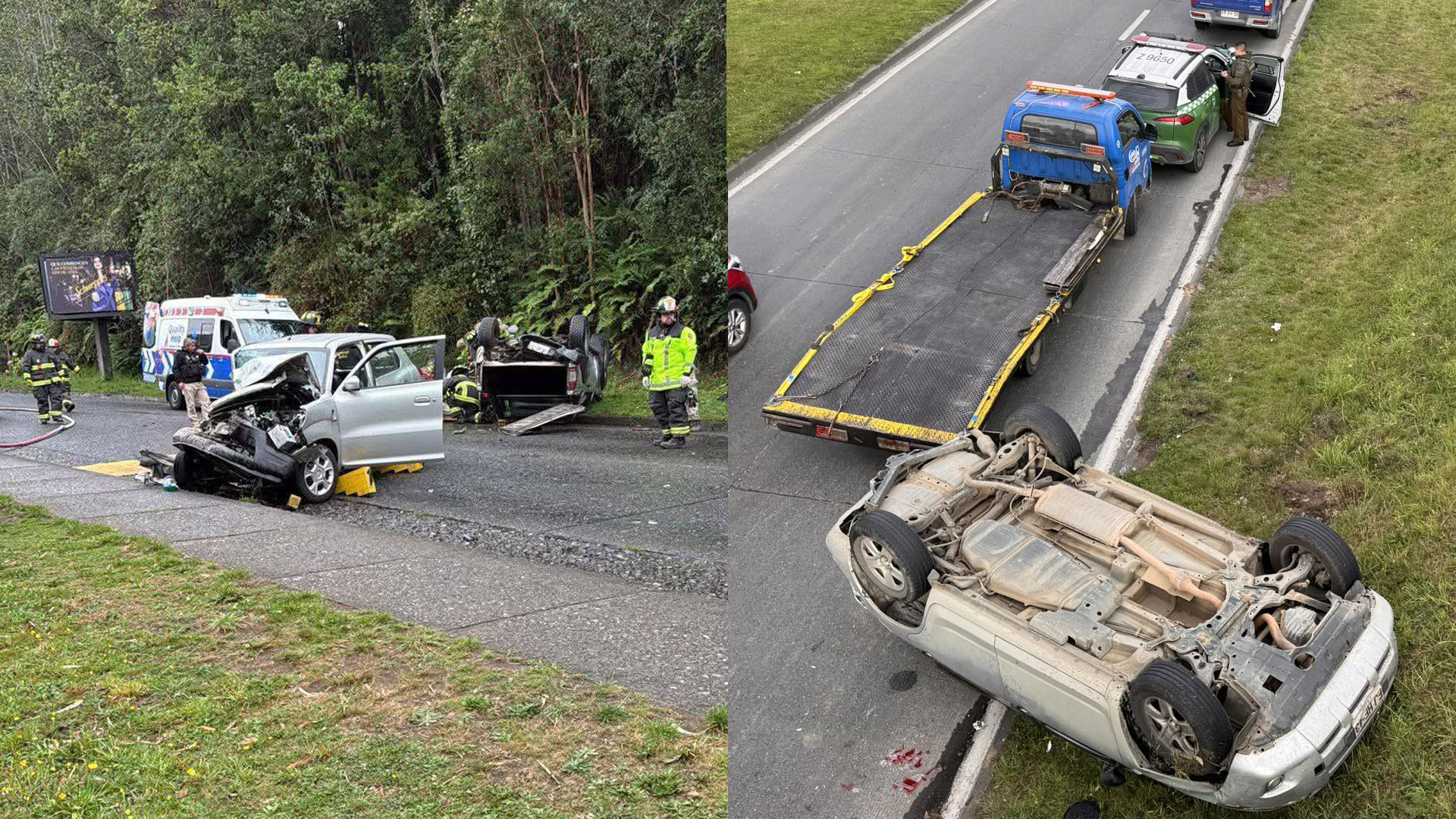 Accidentes de tránsito dejan varios lesionados en Frutillar y Puerto Montt