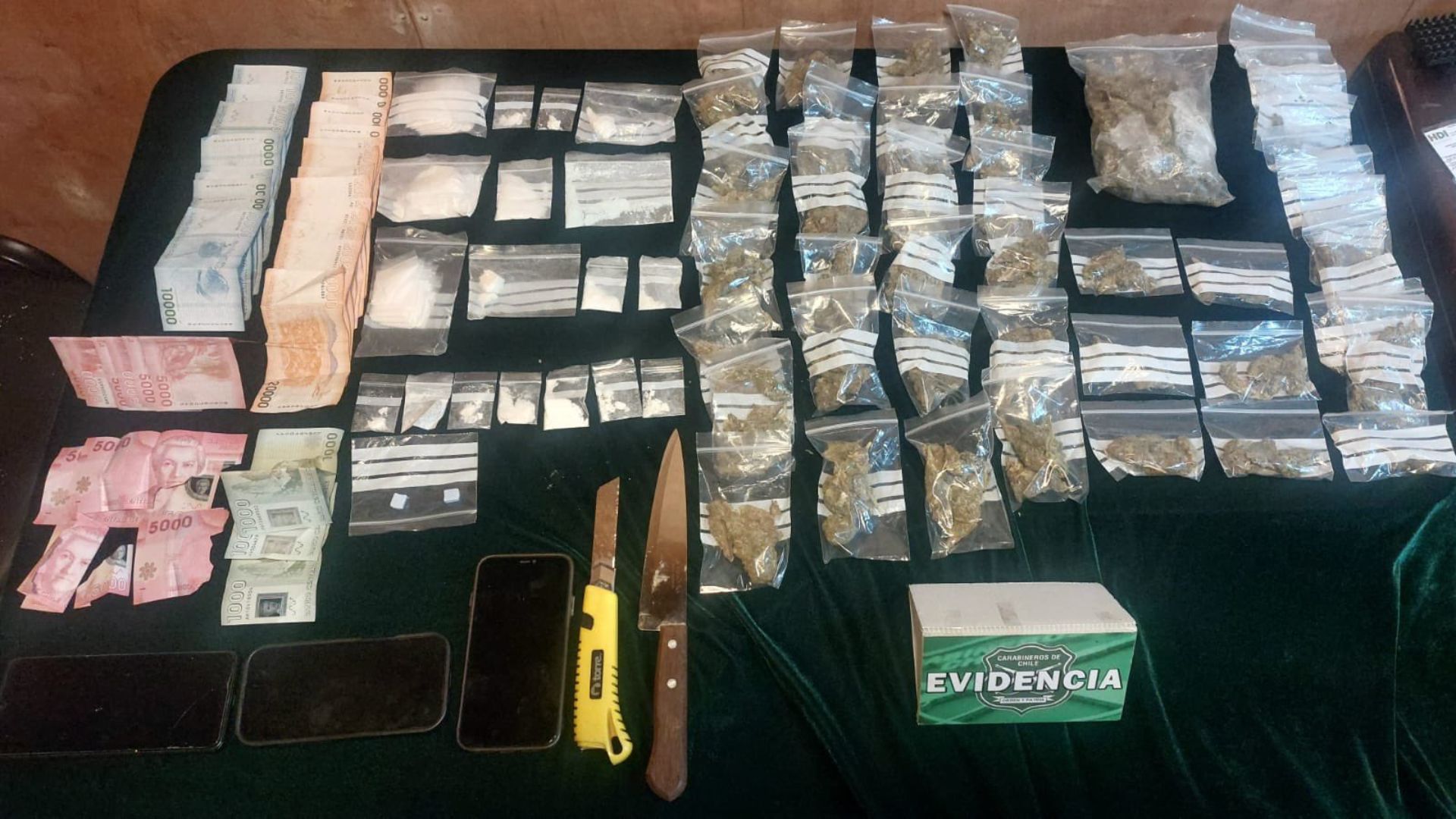Dos personas quedan en prisión preventiva tras operativo antidrogas en Calbuco