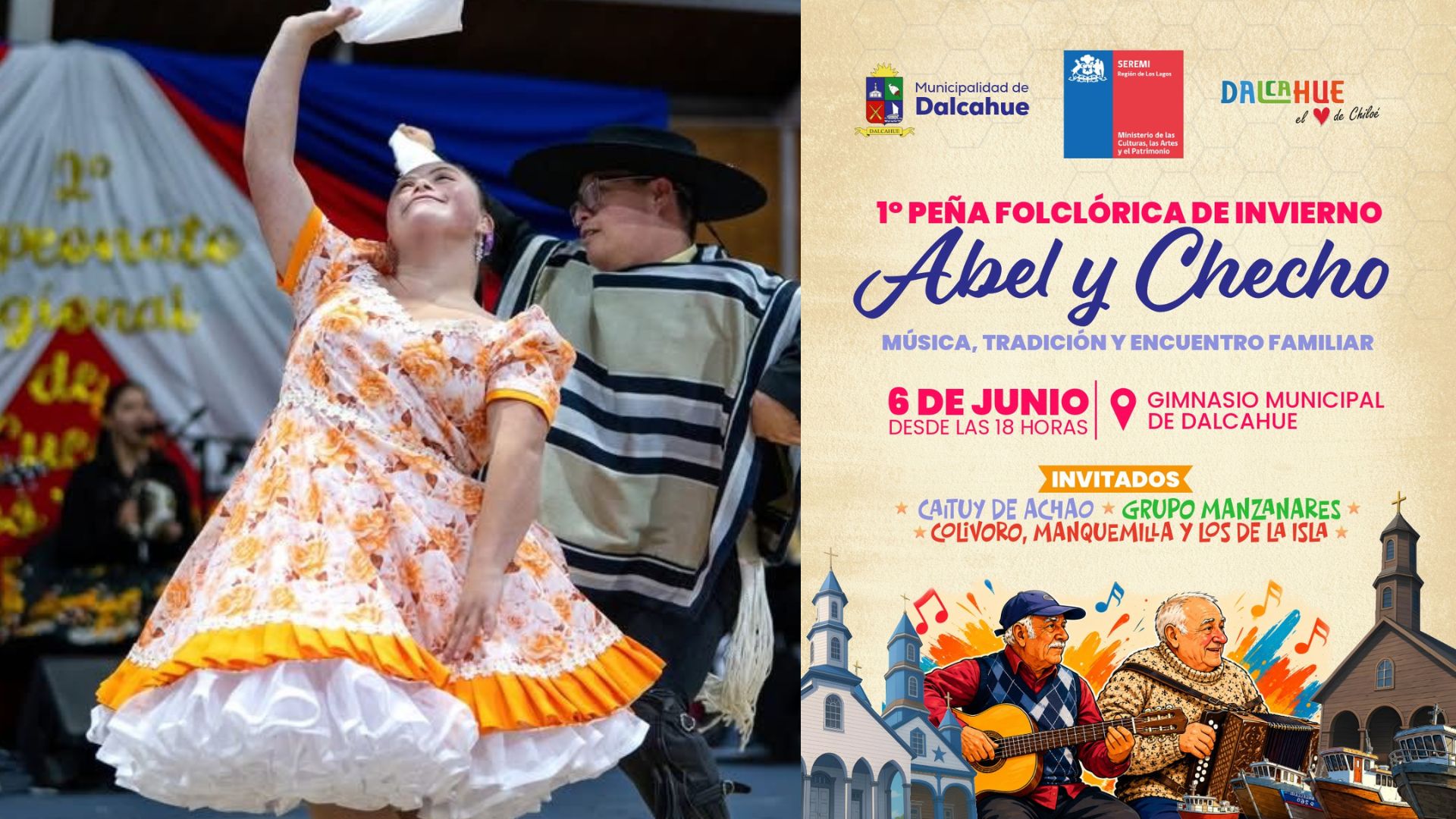 Dalcahue enciende el invierno con la primera Peña Folclórica “Abel y Checho”