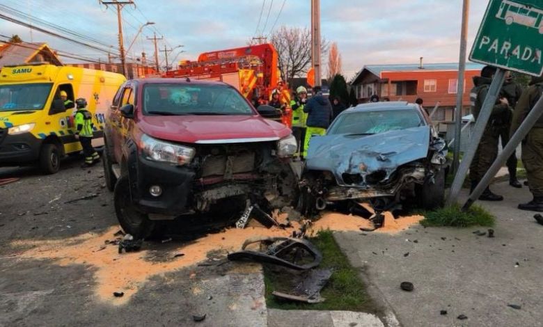 Cinco accidentes de tránsito dejaron seis personas lesionadas durante el fin de semana en Puerto Montt y Calbuco