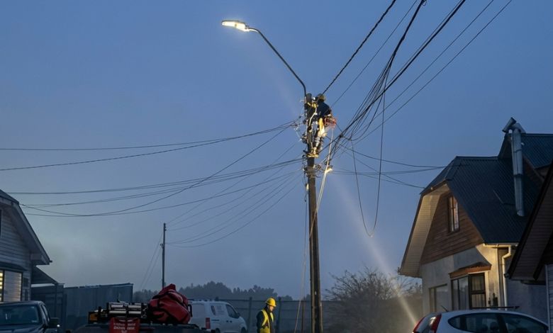 Saesa informa que trabajos de recuperación del servicio se concentran en Ancud tras paso del sistema frontal