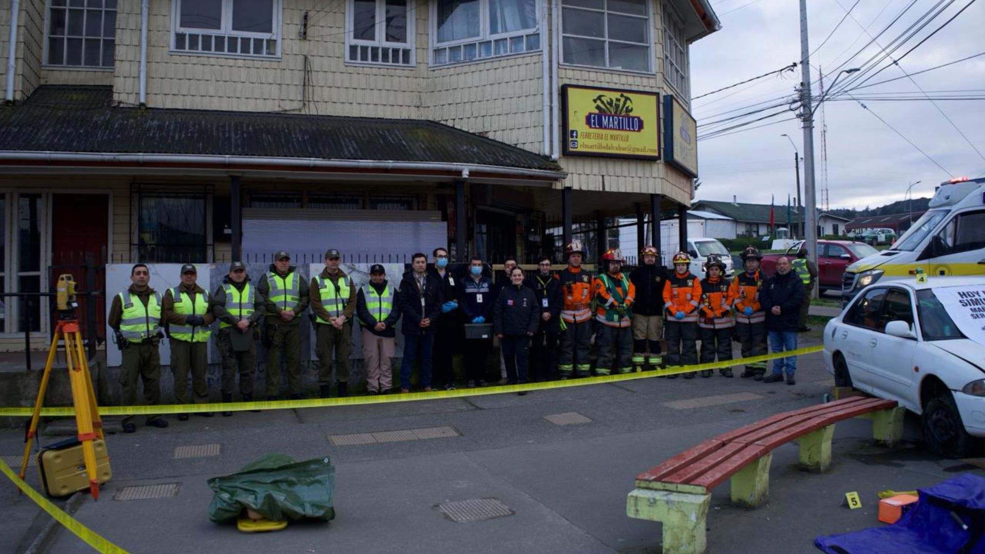 Dalcahue monta impactante simulacro de accidente