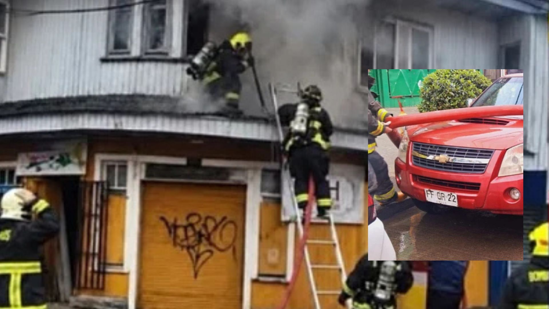 Camioneta bloqueó acceso a grifo durante incendio en antigua casona de Calbuco